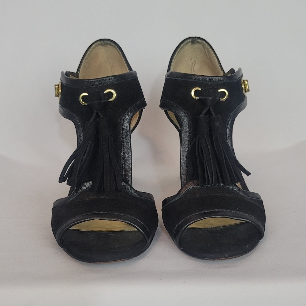 Coach Tristen Black Tassel Heels Gem